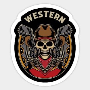 Skull western Sticker